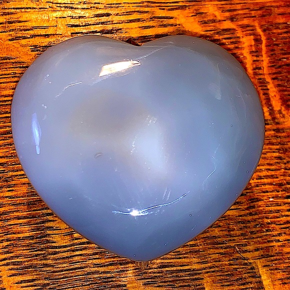 AGATE DRUZY HEART NATURAL HEALING STONE NEW POLISHED 2 1/2 INCH - Picture 3 of 9